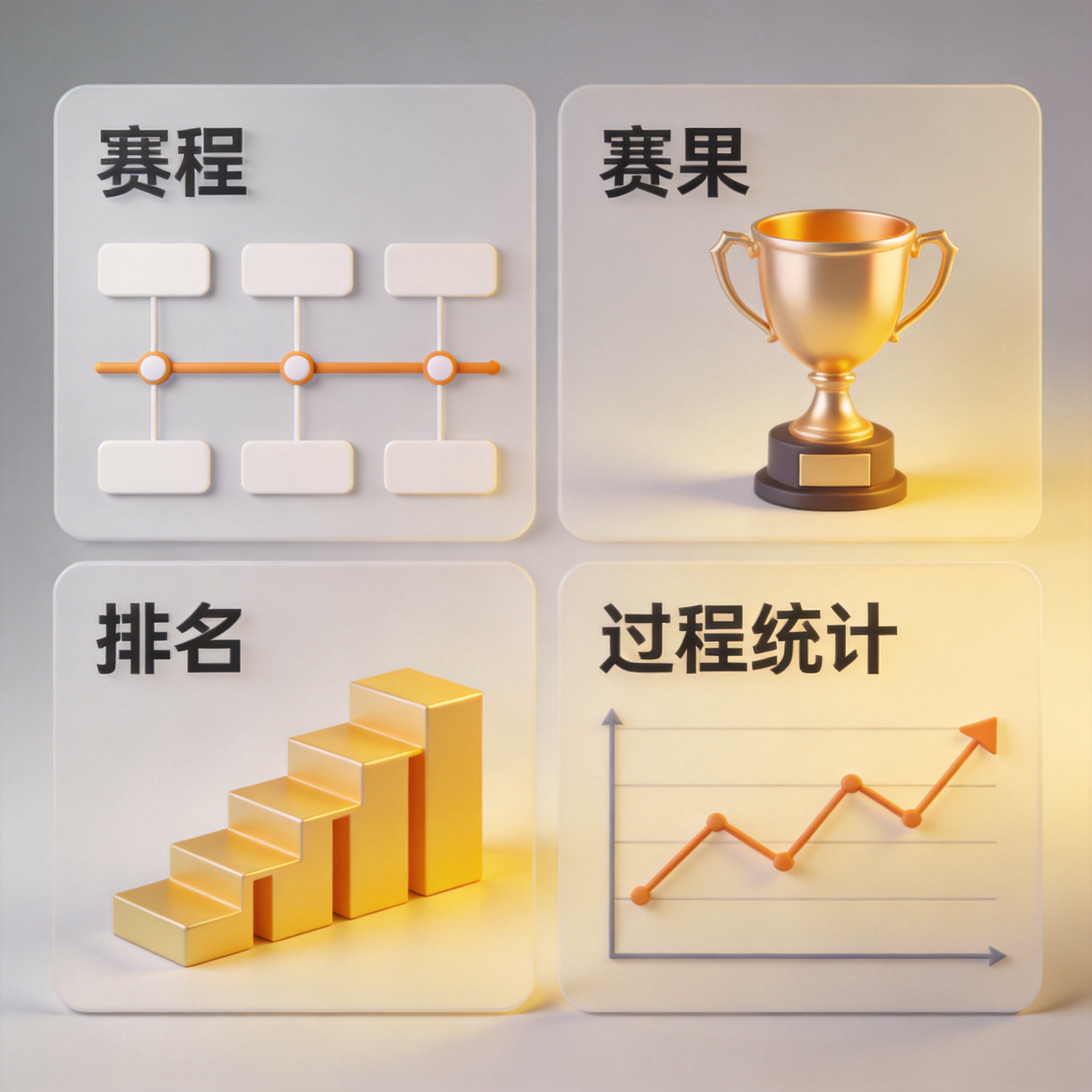 数据维度示意图：赛程、赛果、排名与过程统计的分类结构